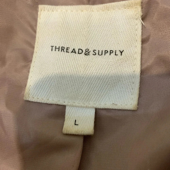 Thread Supply Sherpa Teddy Jacket Brown 4 Buttons Pockets Size L - Picture 5 of 10